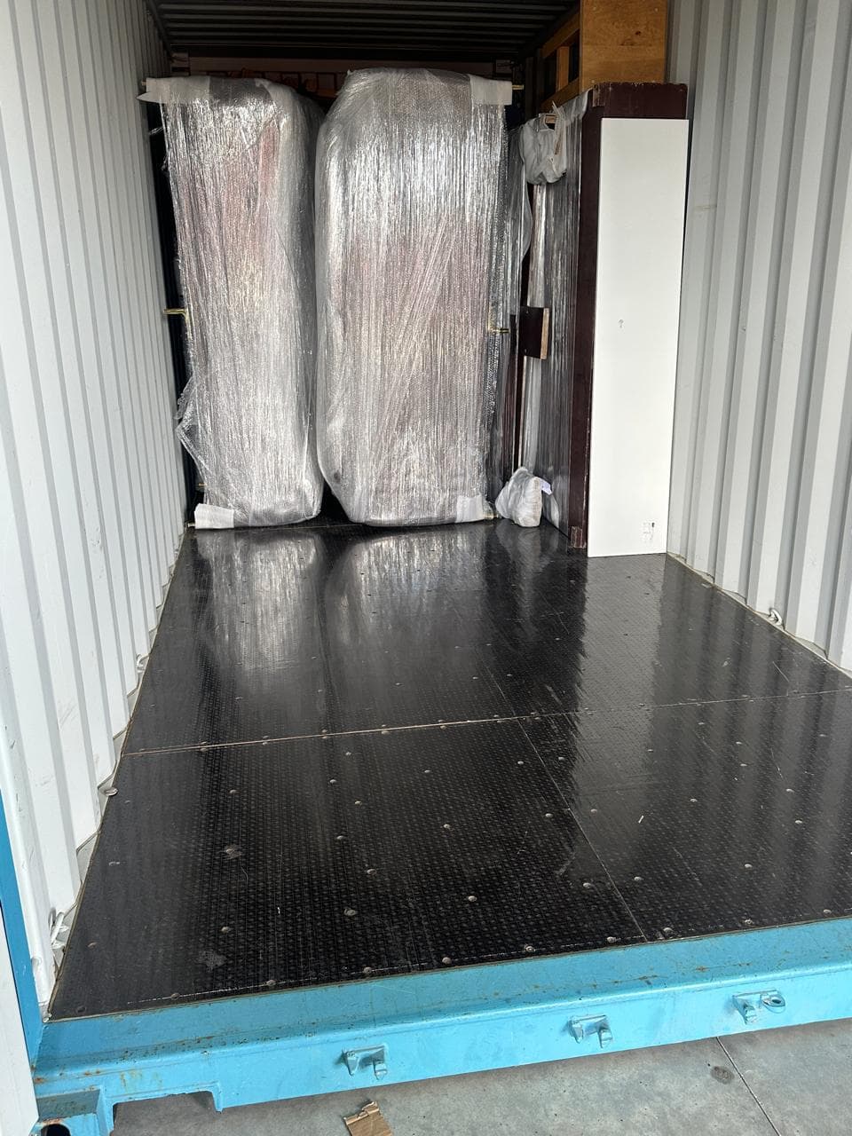 Wrapped furniture safely loaded in the truck