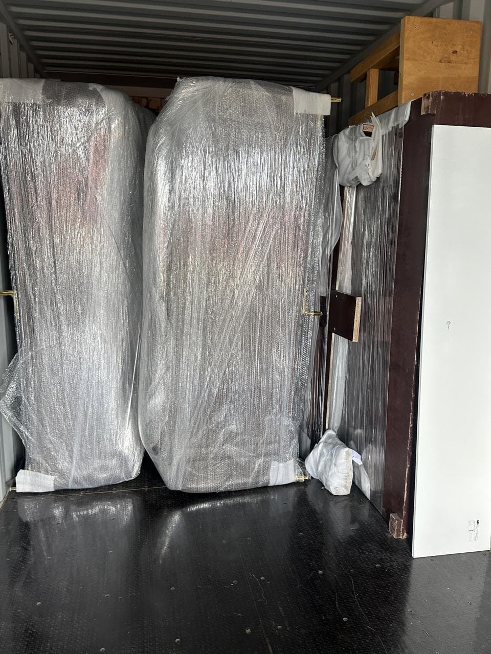Protective wrapping around large furniture items